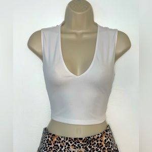 Zara White V Neck Top with Straps